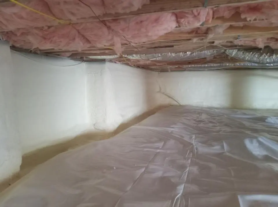 Crawl space encapsulation with closed-cell spray foam for Roof Waterproofing in Red Lion